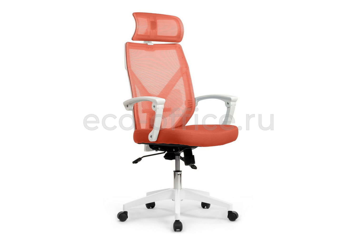 Кресло RV Chair OLIVER W-203 AC Белый пластик / Оранжевая ткань купить в Самаре