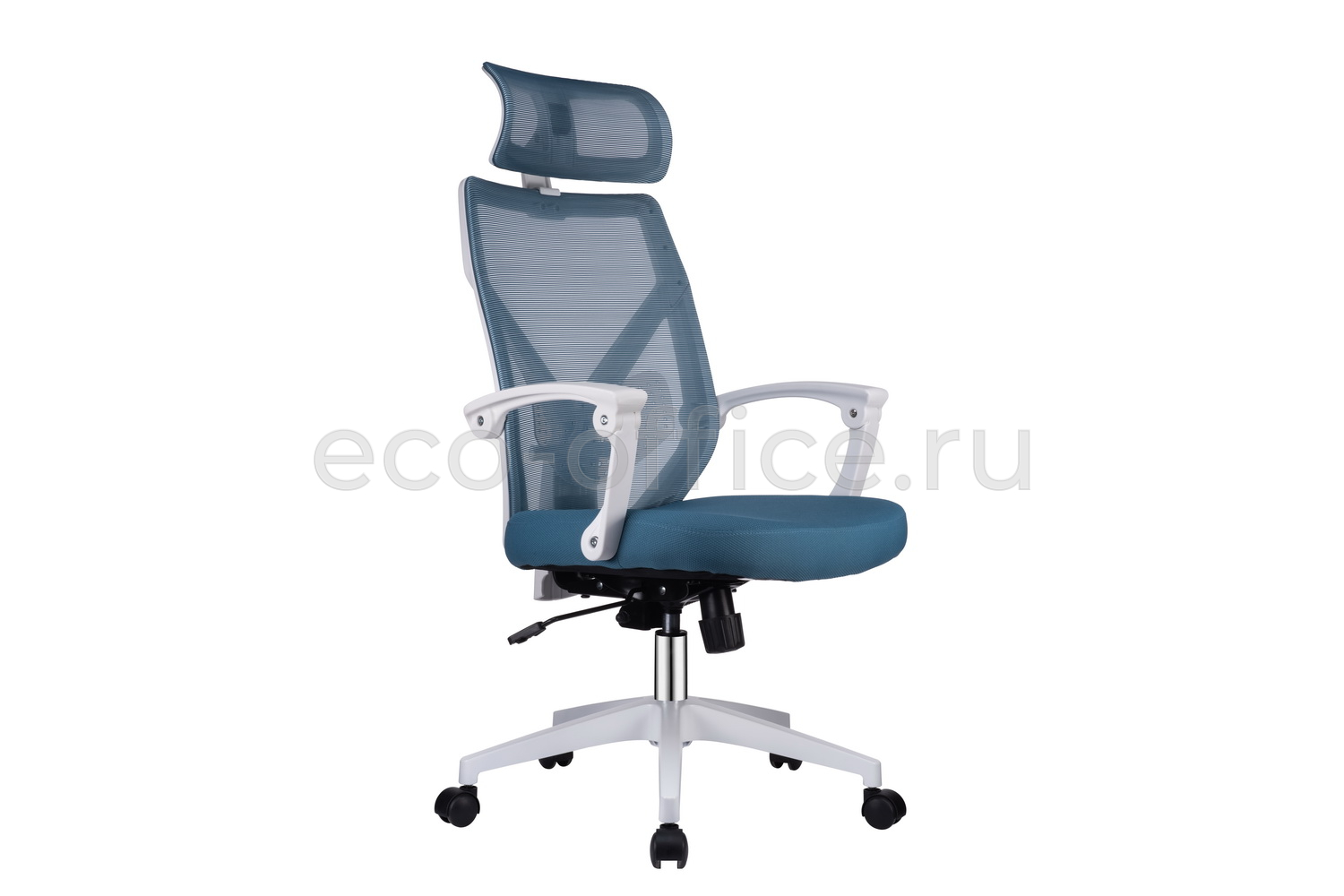 Кресло RV Chair OLIVER W-203 AC Белый пластик / Синяя ткань купить в Самаре