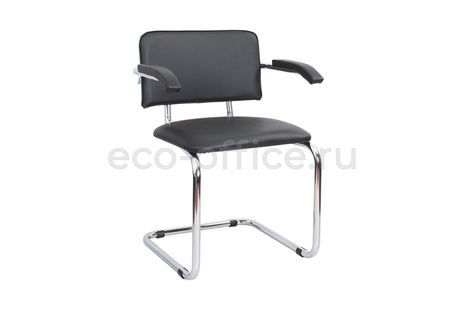 Стул посетителя SYLWIA Chrome ARM 450321/V4 Чёрная экокожа купить в Самаре
