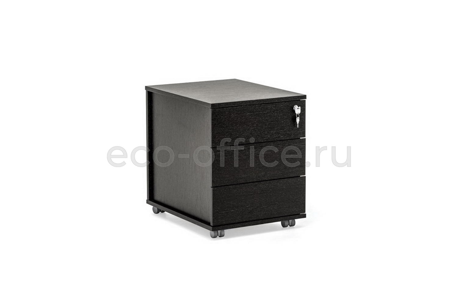 Тумба подкатная 3 ящика ALEA PCC713SLSL04AYM Черное Дерево купить в Самаре