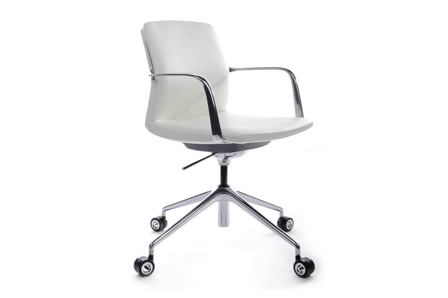 Конференц-кресло RV Design PLAZA-M FK004-B12 Белая кожа купить в Самаре