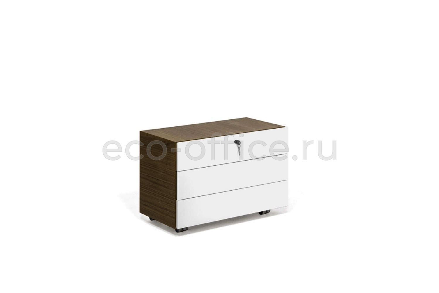 Тумба подкатная 3 ящика KYO KY3017 002 301 + 3517005025 Орех / Белый купить в Самаре