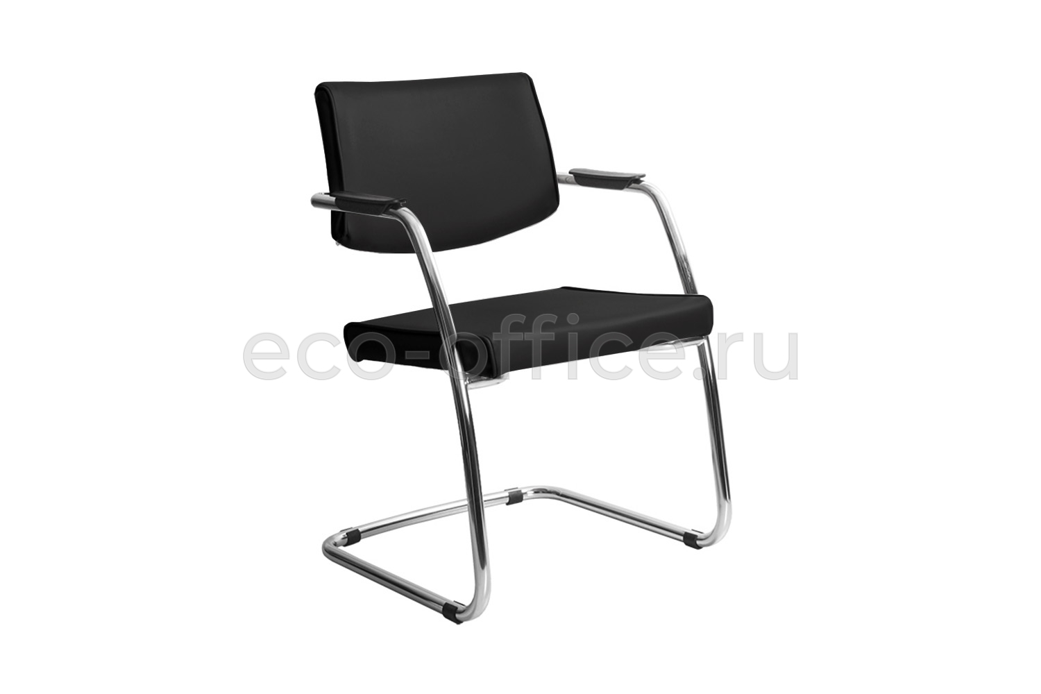Стул посетителя DELTA PA Chrome 450330-07/V4 Чёрная экокожа купить в Самаре