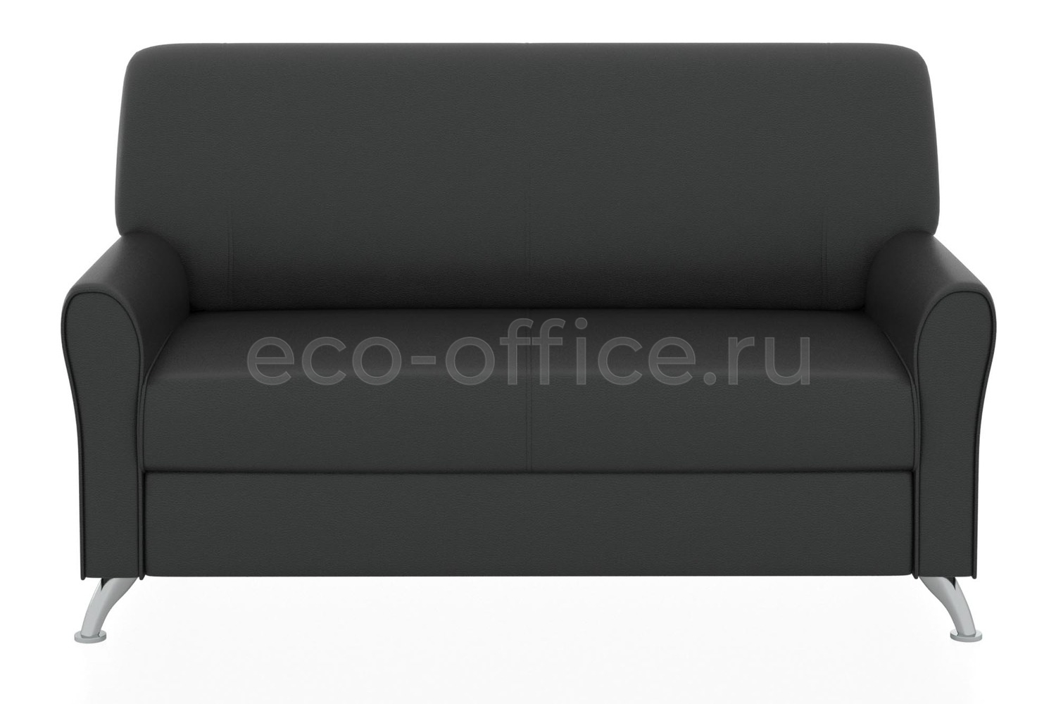 Двухместный диван ЕВРОПА экокожа Euroline 9100 Чёрный купить в Самаре