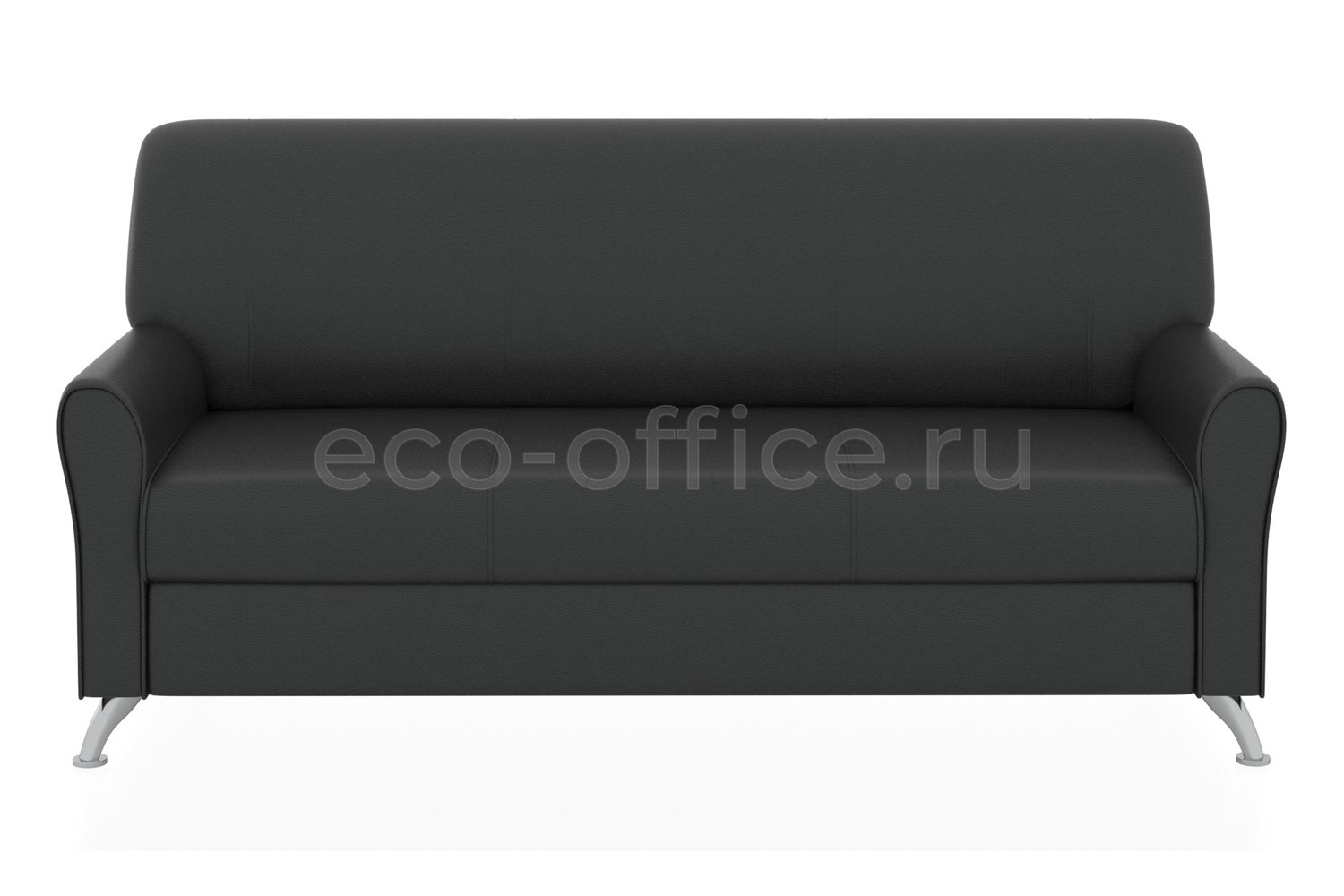 Трехместный диван ЕВРОПА экокожа Euroline 9100 Чёрный купить в Самаре
