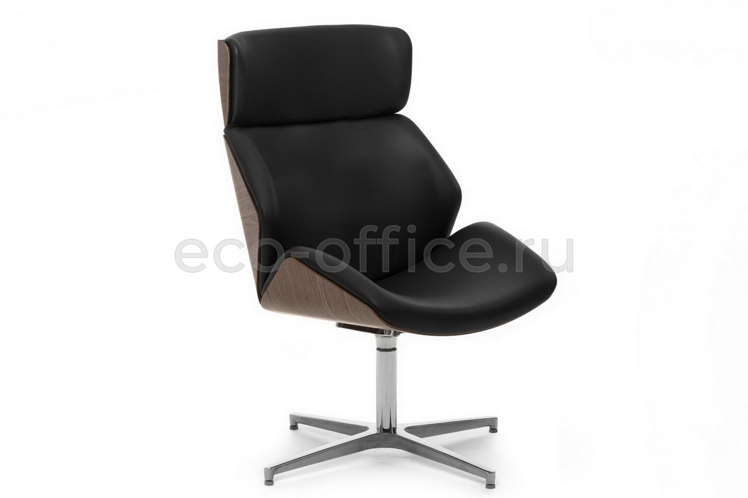 Кресло Profoffice CHARM HIGH WOOD LOUNGE Чёрная кожа купить в Самаре
