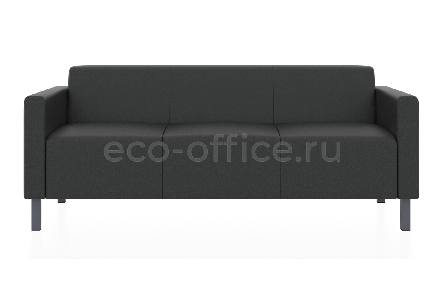 Трехместный диван ЕВРО экокожа Euroline 9100 Чёрный купить в Самаре