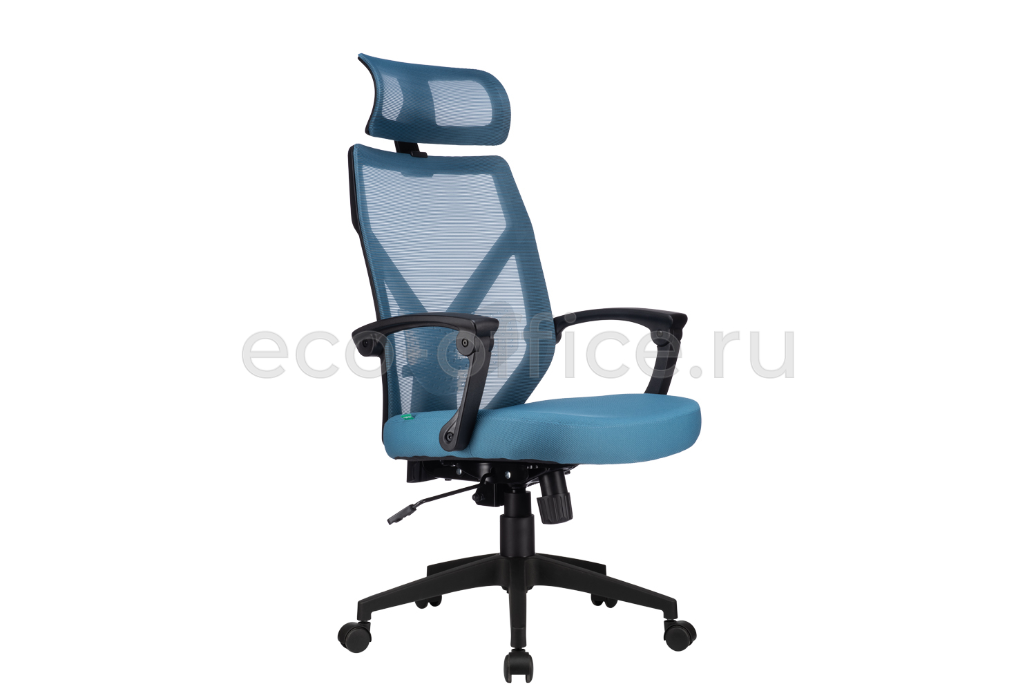 Кресло RV Chair OLIVER W-203 AC Чёрный пластик / Синяя ткань купить в Самаре
