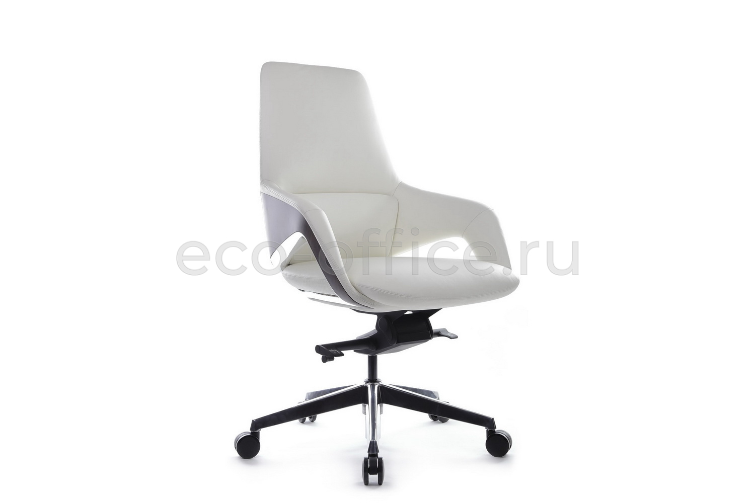 Кресло руководителя RV Design AURA-M FK005-B Белая кожа купить в Самаре