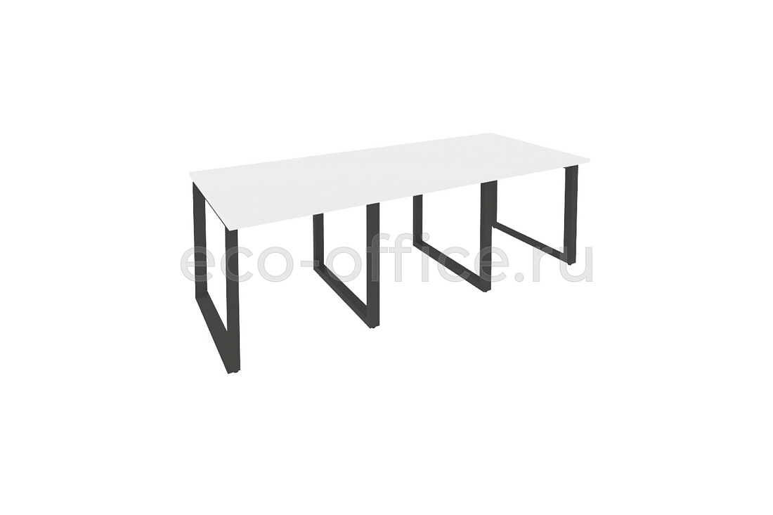 Стол переговорный (3 столешницы) ONIX O.MO-PRG-3.0 Белый Бриллиант / Антрацит металл  купить в Самаре