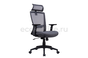 Кресло RV Chair LINE W-202 AC Чёрный пластик / Серая ткань фото