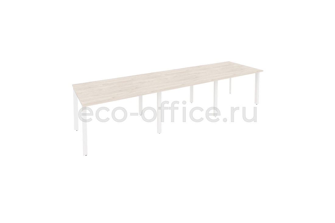 Стол переговорный (3 столешницы) ONIX O.MP-PRG-3.2 Денвер Светлый / Белый металл  купить в Самаре