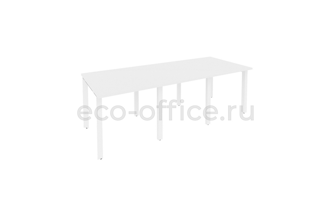 Стол переговорный (3 столешницы) ONIX O.MP-PRG-3.0 Белый Бриллиант / Белый металл  купить в Самаре
