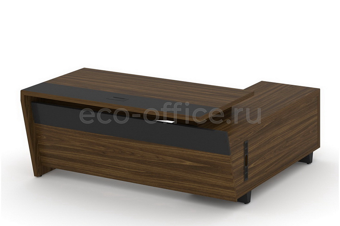 Стол руководителя с опорной тумбой CORNER COR.SRT-18(L) Орех Лоренцо купить в Самаре
