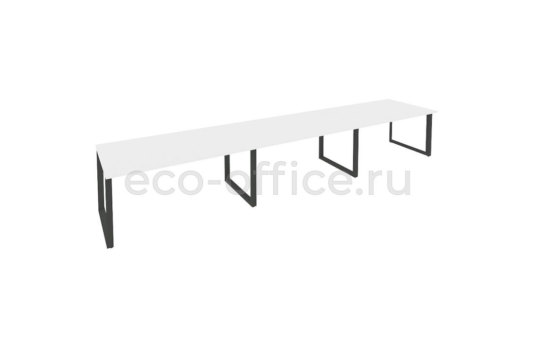 Стол переговорный (3 столешницы) ONIX O.MO-PRG-3.4 Белый Бриллиант / Антрацит металл  купить в Самаре