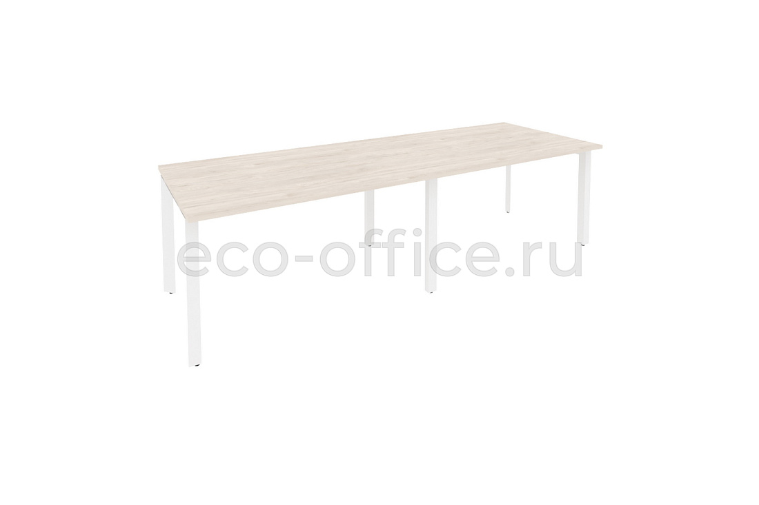 Стол переговорный (2 столешницы) ONIX O.MP-PRG-2.3 Денвер Светлый / Белый металл  купить в Самаре