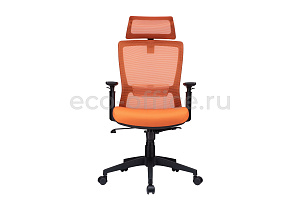 Кресло RV Chair LINE W-202 AC Чёрный пластик / Оранжевая ткань фото