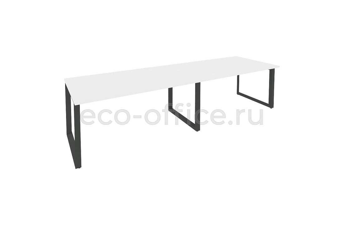 Стол переговорный (2 столешницы) ONIX O.MO-PRG-2.4 Белый Бриллиант / Антрацит металл  купить в Самаре