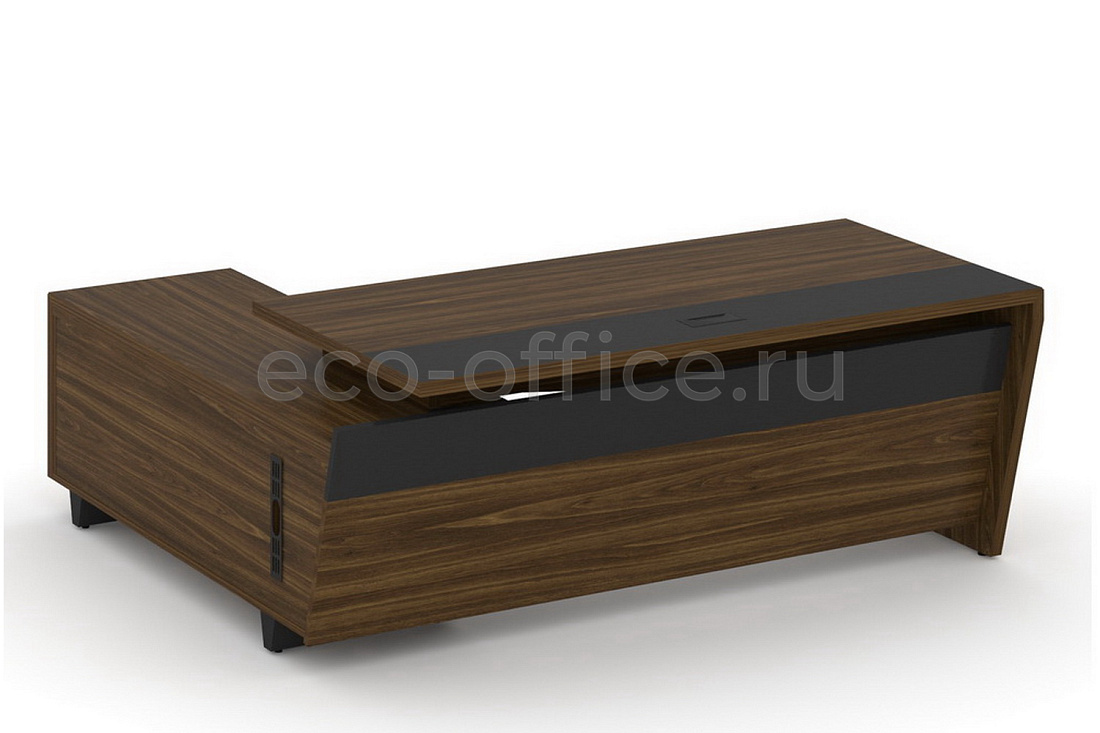 Стол руководителя с опорной тумбой CORNER COR.SRT-20(R) Орех Лоренцо купить в Самаре