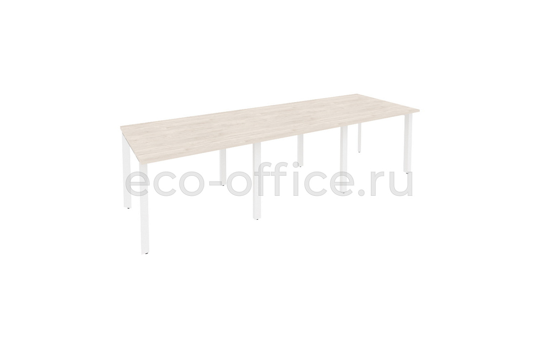 Стол переговорный (3 столешницы) ONIX O.MP-PRG-3.1 Денвер Светлый / Белый металл  купить в Самаре