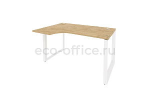 Стол эргономичный левый на О-образном м/к Оникс O.MO-SA-2 (L) Тиквуд Светлый / Белый металл фото