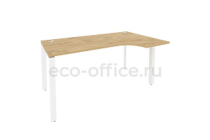 Стол эргономичный правый на П-образном м/к Оникс O.MP-SA-1 (R) Тиквуд Светлый / Белый металл фото