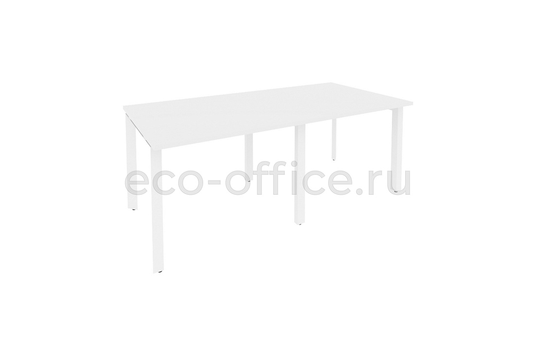 Стол переговорный (2 столешницы) ONIX O.MP-PRG-2.1 Белый Бриллиант / Белый металл  купить в Самаре