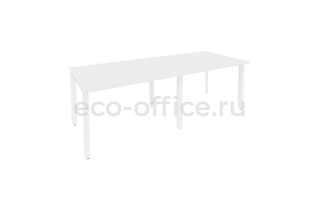 Стол переговорный (2 столешницы) ONIX O.MP-PRG-2.2 Белый Бриллиант / Белый металл  купить в Самаре