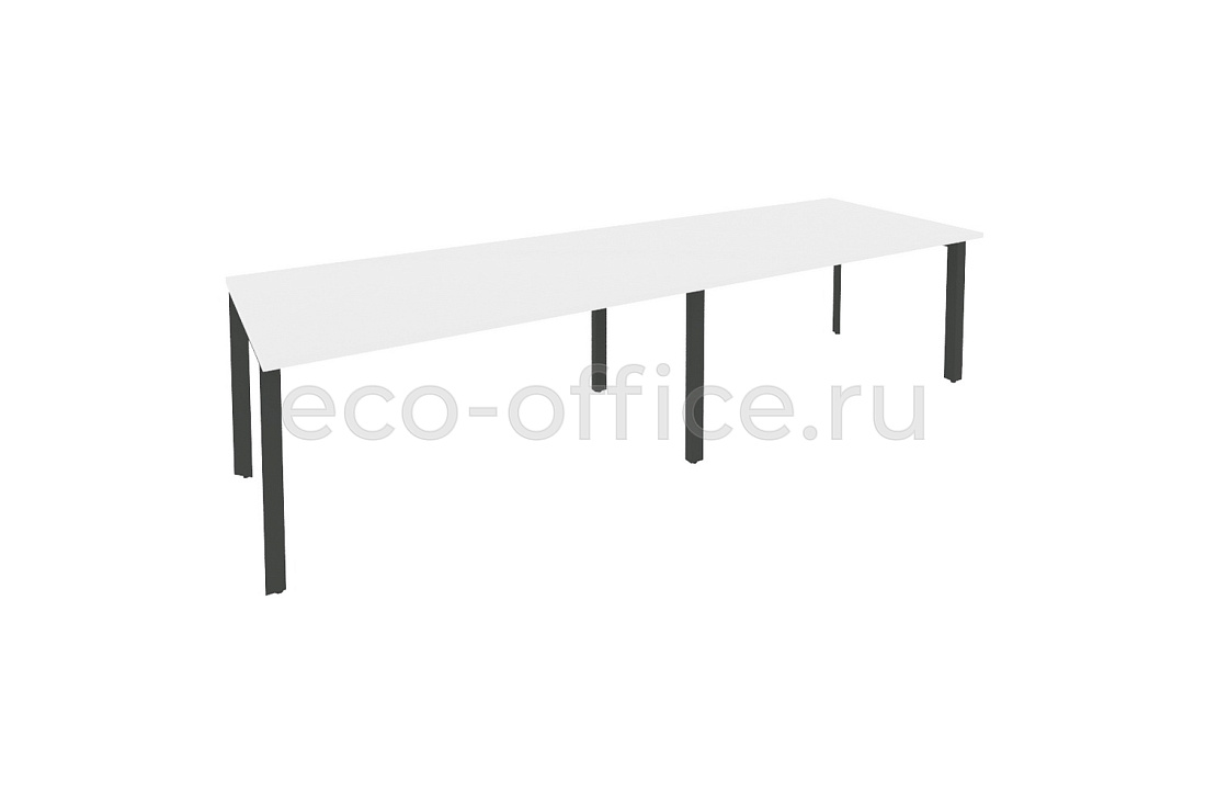 Стол переговорный (2 столешницы) ONIX O.MP-PRG-2.4 Белый Бриллиант / Антрацит металл  купить в Самаре
