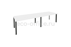 Стол переговорный (2 столешницы) Оникс O.MP-PRG-2.4 Белый Бриллиант / Антрацит металл фото