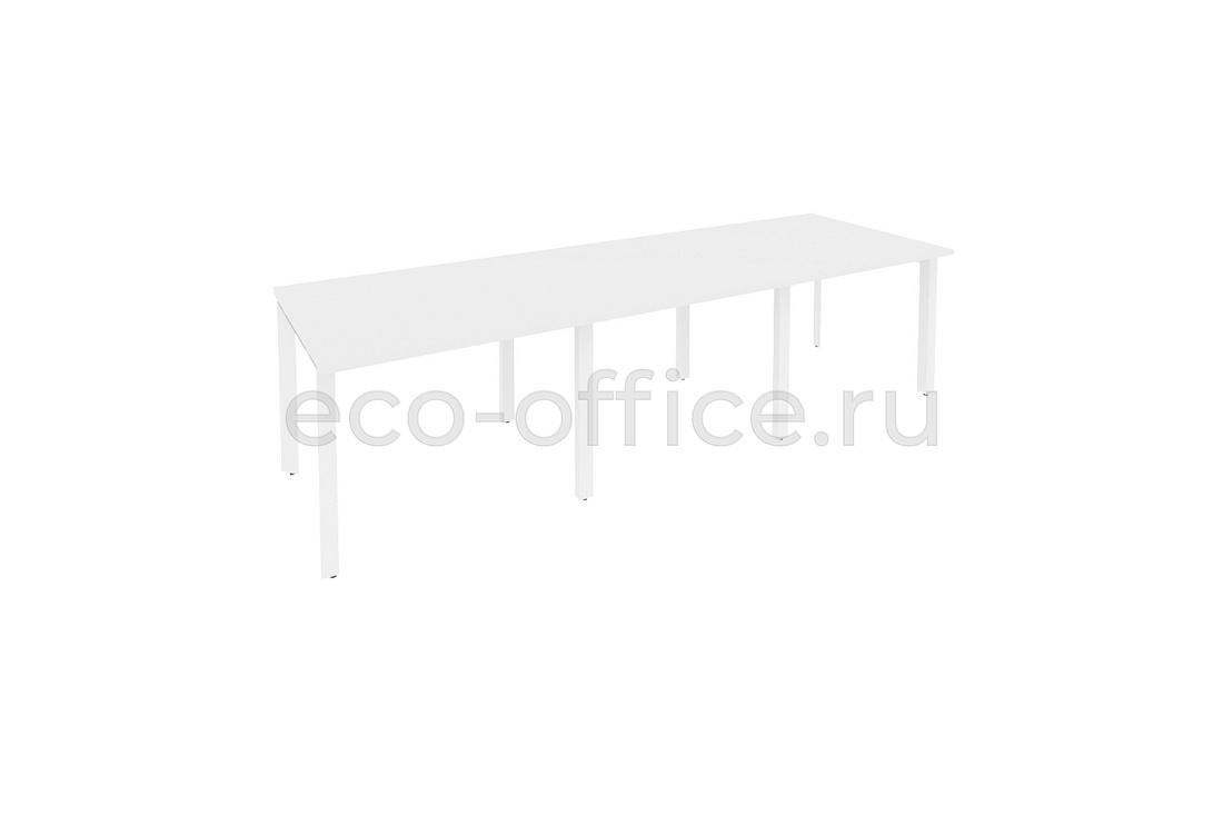 Стол переговорный (3 столешницы) ONIX O.MP-PRG-3.1 Белый Бриллиант / Белый металл  купить в Самаре