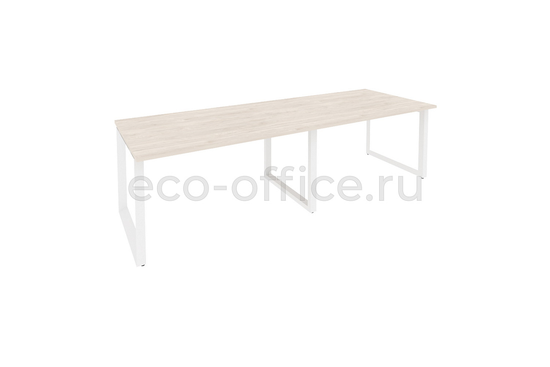 Стол переговорный (2 столешницы) ONIX O.MO-PRG-2.3 Денвер Светлый / Белый металл  купить в Самаре