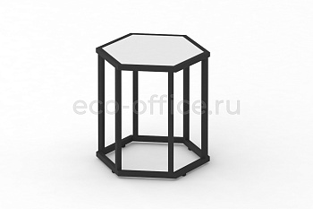 Стол журнальный HEX-450 Белый / Чёрный металл купить в Самаре