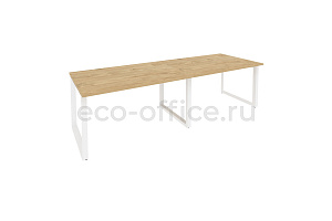 Стол переговорный (2 столешницы) Оникс O.MO-PRG-2.3 Тиквуд Светлый / Белый металл фото