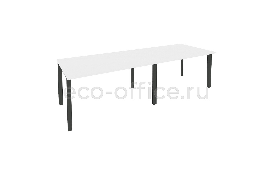 Стол переговорный (2 столешницы) ONIX O.MP-PRG-2.3 Белый Бриллиант / Антрацит металл  купить в Самаре