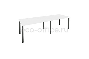 Стол переговорный (2 столешницы) Оникс O.MP-PRG-2.3 Белый Бриллиант / Антрацит металл фото
