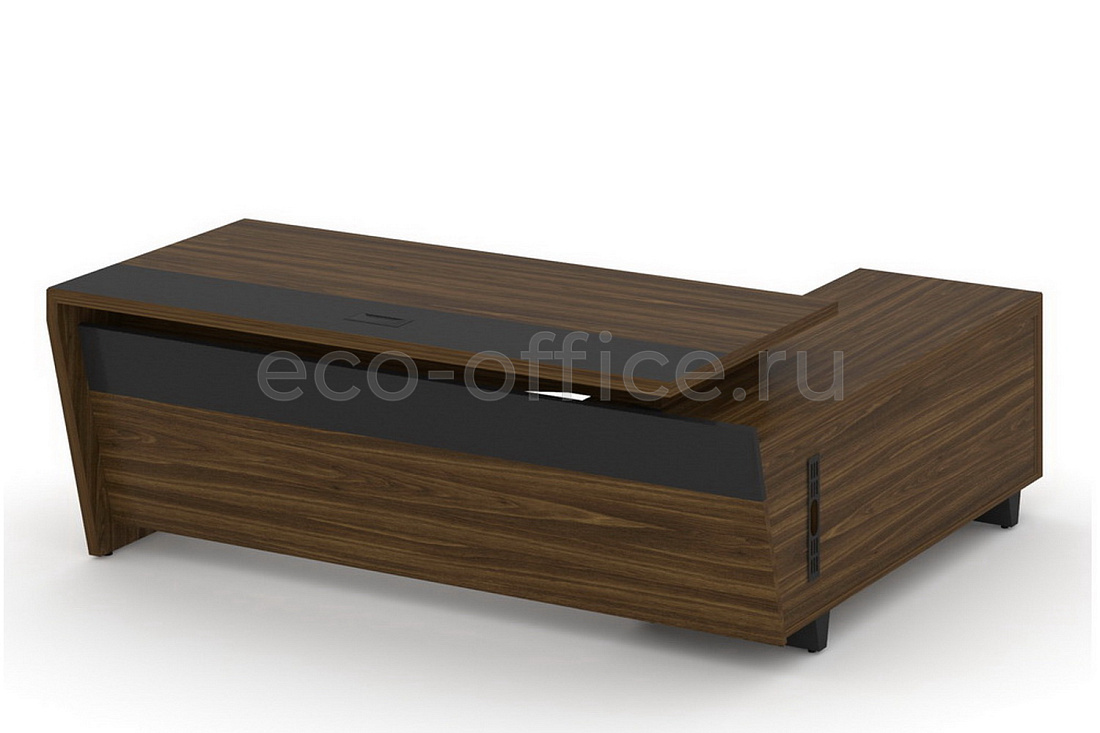 Стол руководителя с опорной тумбой CORNER COR.SRT-20(L) Орех Лоренцо купить в Самаре