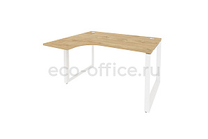 Стол эргономичный левый на О-образном м/к Оникс O.MO-SA-3 (L) Тиквуд Светлый / Белый металл фото