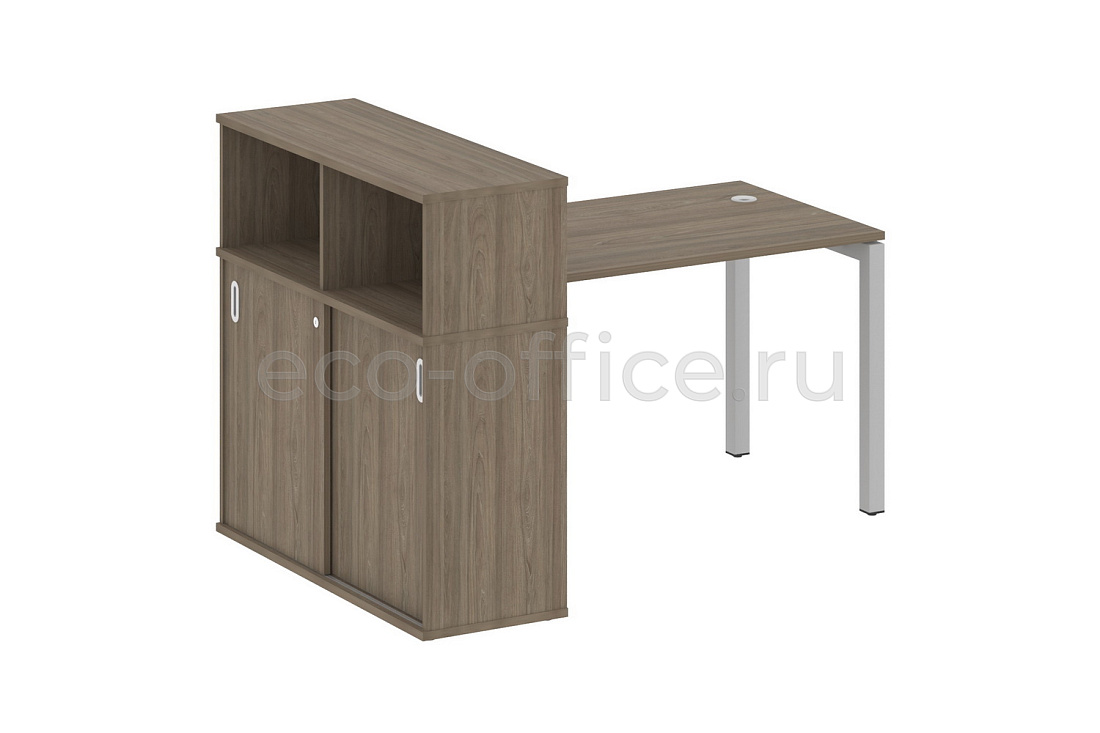 Стол письменный с опорным шкафом-купе METAL SYSTEM QUATTRO 5x5 50БП.РС-СШК-3.2 Вяз Благородный / Серый металл купить в Самаре