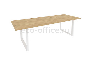 Стол переговорный на О-образном м/к Оникс O.MO-PRG-25 Тиквуд Светлый / Белый металл фото