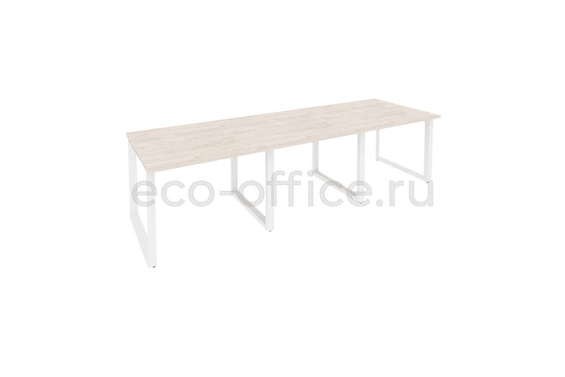 Стол переговорный (3 столешницы) ONIX O.MO-PRG-3.1 Денвер Светлый / Белый металл  купить в Самаре