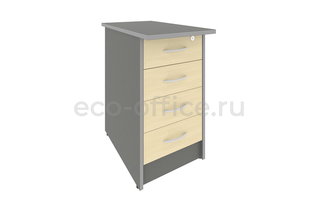 Тумба приставная 4 ящика RIVA А.ТП-4.2F-S Клён-металлик купить в Самаре