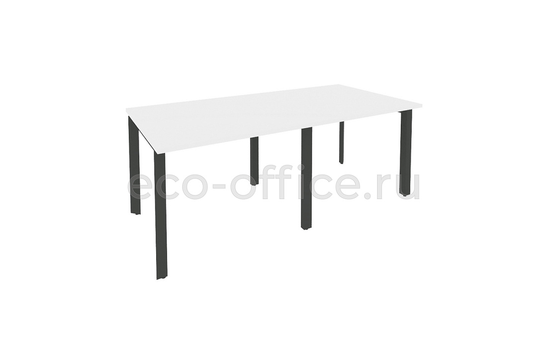 Стол переговорный (2 столешницы) ONIX O.MP-PRG-2.1 Белый Бриллиант / Антрацит металл  купить в Самаре