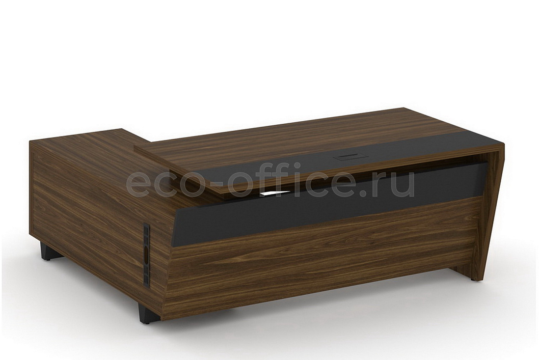 Стол руководителя с опорной тумбой CORNER COR.SRT-18(R) Орех Лоренцо купить в Самаре