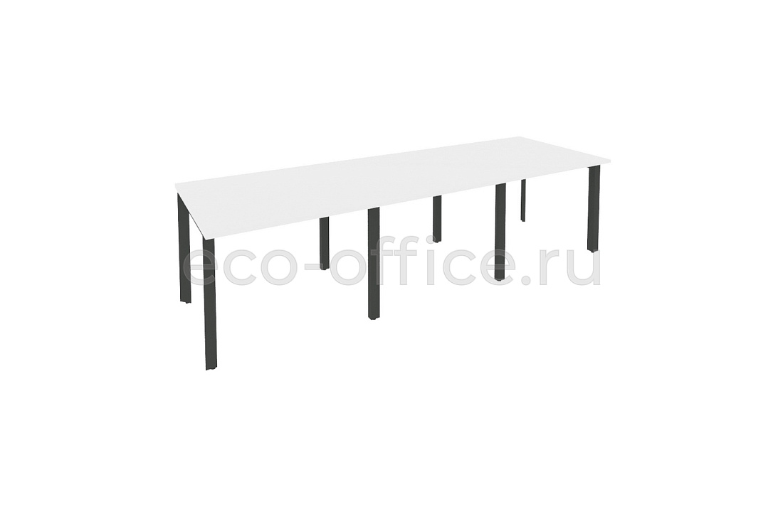 Стол переговорный (3 столешницы) ONIX O.MP-PRG-3.1 Белый Бриллиант / Антрацит металл  купить в Самаре