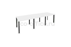 Стол переговорный (3 столешницы) Оникс O.MP-PRG-3.1 Белый Бриллиант / Антрацит металл фото