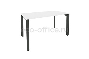 Стол рабочий на П-образном м/к Оникс O.MP-SP-3.7 Белый Бриллиант / Антрацит металл фото