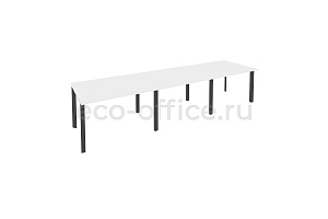 Стол переговорный (3 столешницы) Оникс O.MP-PRG-3.2 Белый Бриллиант / Антрацит металл фото