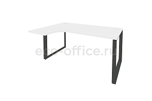 Стол эргономичный левый на О-образном м/к Оникс O.MO-SA-4 (L) Белый Бриллиант / Антрацит металл фото