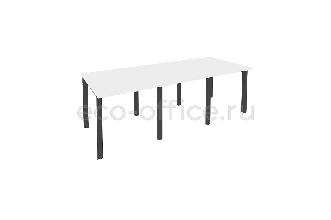 Стол переговорный (3 столешницы) ONIX O.MP-PRG-3.0 Белый Бриллиант / Антрацит металл  купить в Самаре